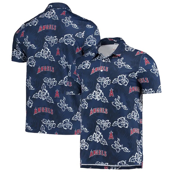 Reyn Spooner Navy and Red Graphic Polo - Picture 1 of 8